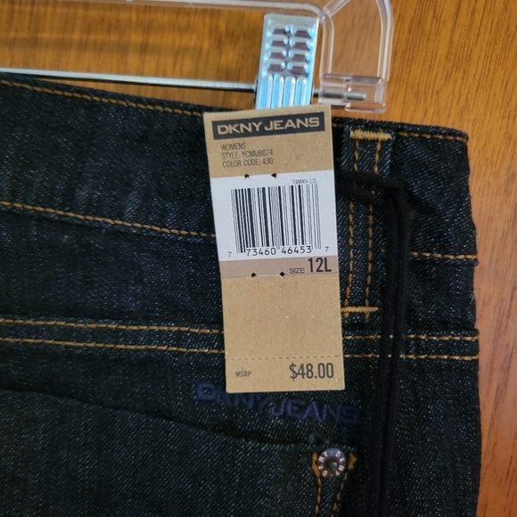 DKNY Soho Bootcut Jeans 12 Long NWT | Dark Wash Winter Workwear Denim - Picture 5 of 6